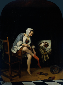 Jan Steen, Woman at her toilet, c. 1659-60, oil on panel