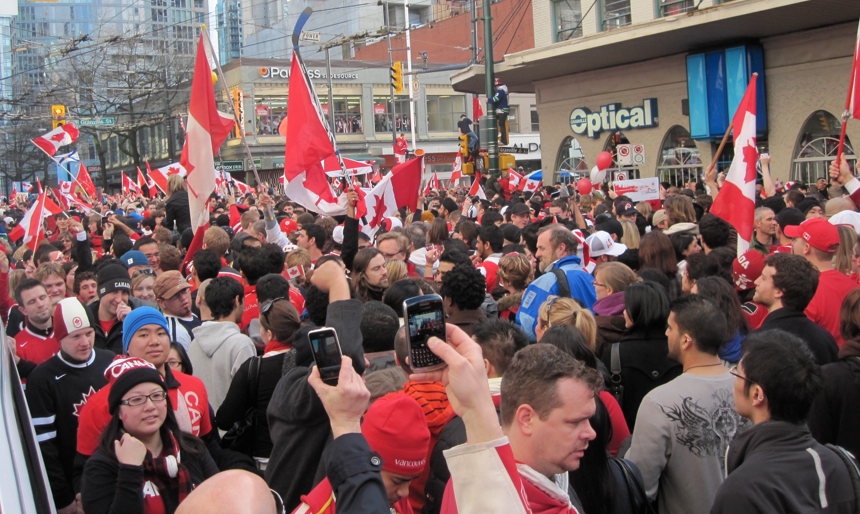 Robson and Granville after Canada Wins Gold in Men's Hockey