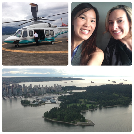 Flying to the London Drugs fall beauty preview...by helicopter!