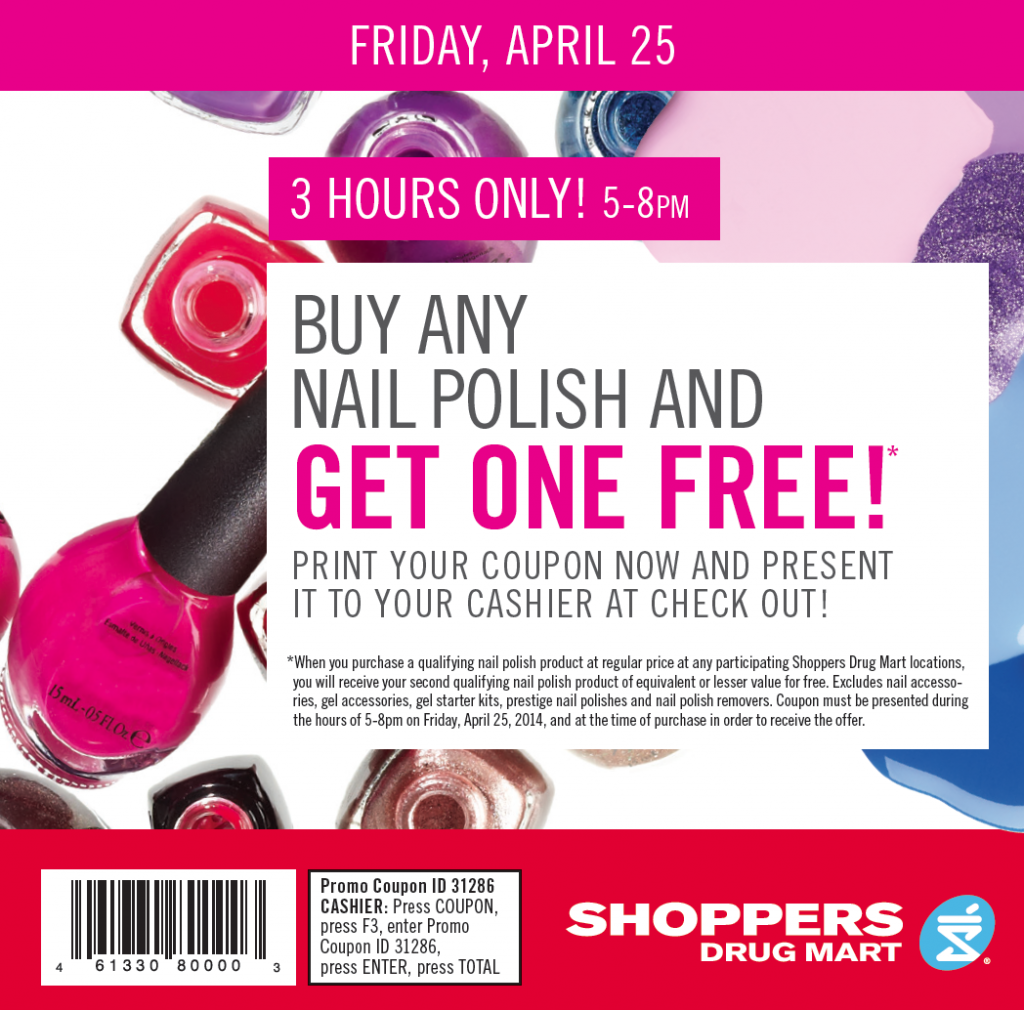 shoppers drug mart nailpolish coupon 2014