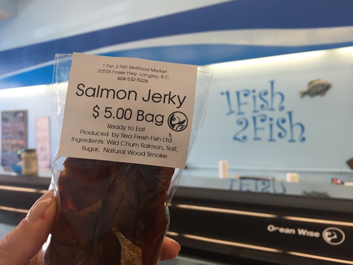 Salmon Jerky from 1 Fish 2 Fish in Downtown Langley