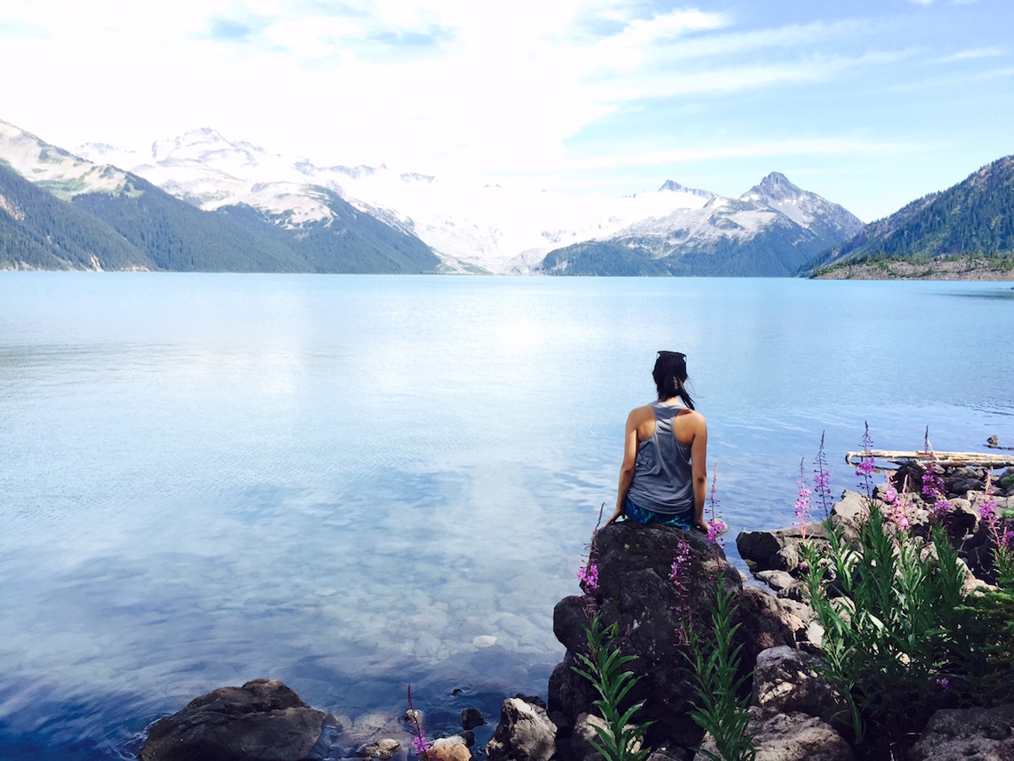 garibaldi mountains and wildflowers