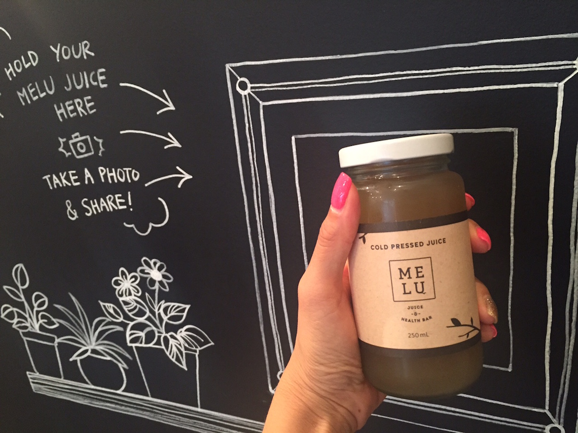 melu juice chalkboard