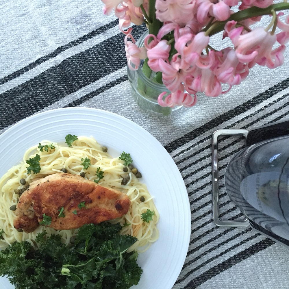 Fresh Prep: Lemon Chicken Piccatta with Marinated Kale Salad