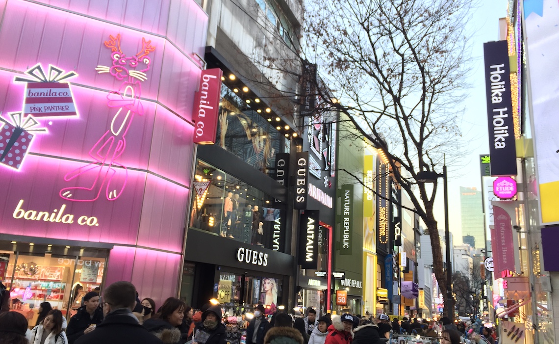 Myeongdong Shopping District in Seoul