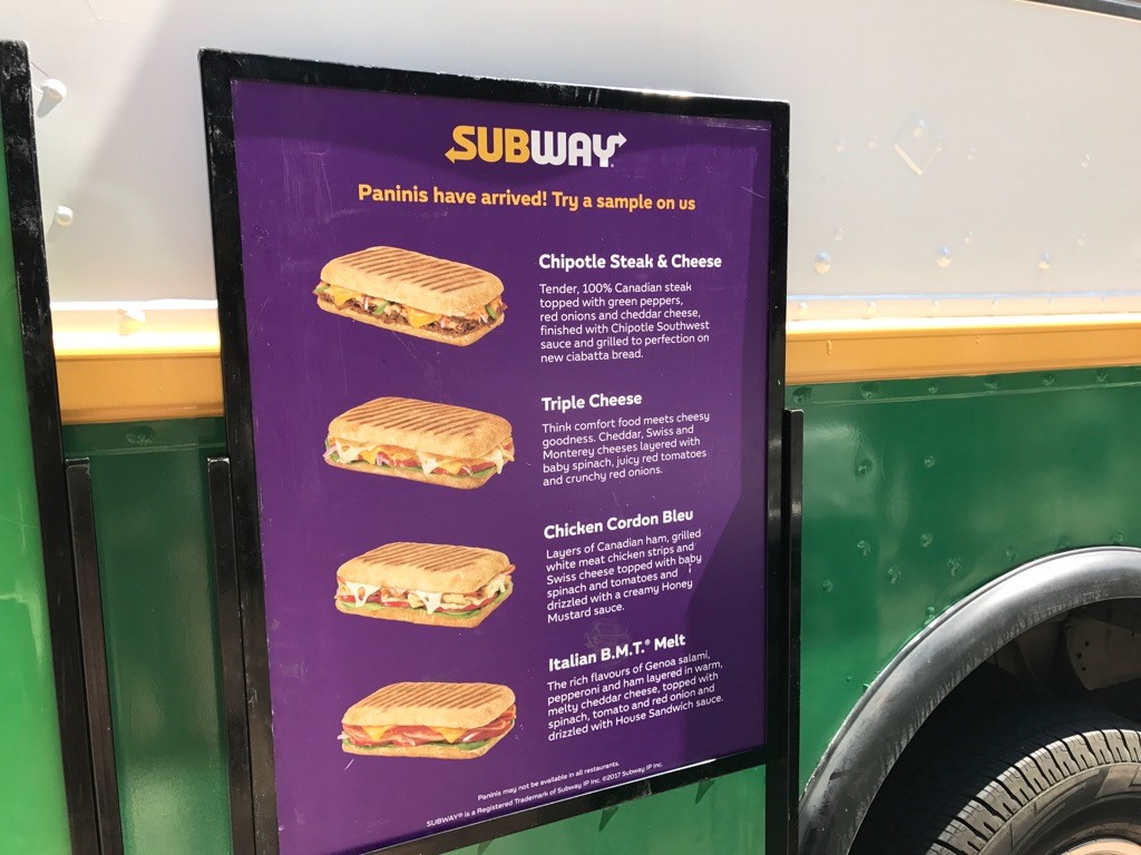 The Four Featured Flavours of Subway Paninis