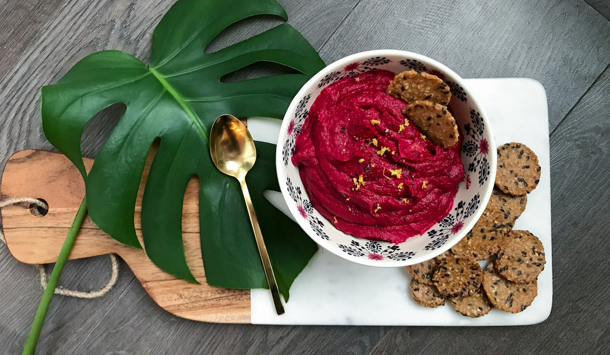 Recipe: Garlic Balsamic Roasted Beet Dip 