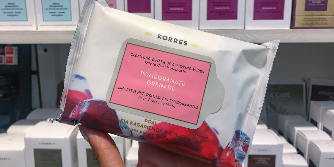 KORRES Pomegranate Cleansing & Makep Removing Wipes