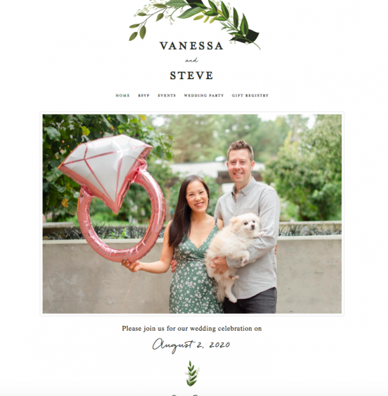 Minted wedding website example