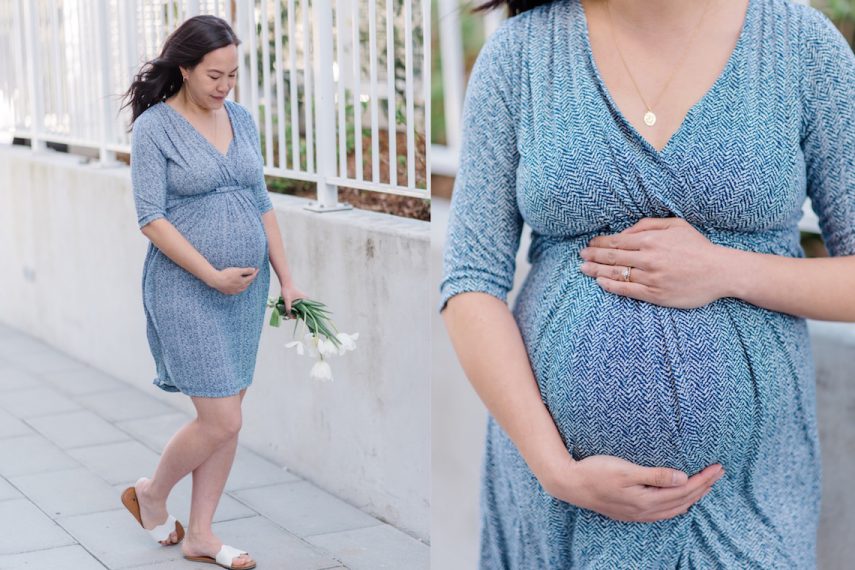 the fourth navy blue maternity dress