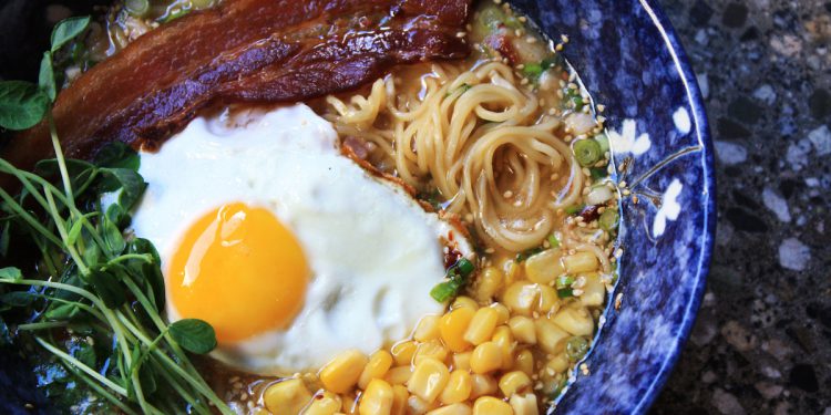 Bacon ‘n Egg Ramen at Gyoza Bar, Vancouver