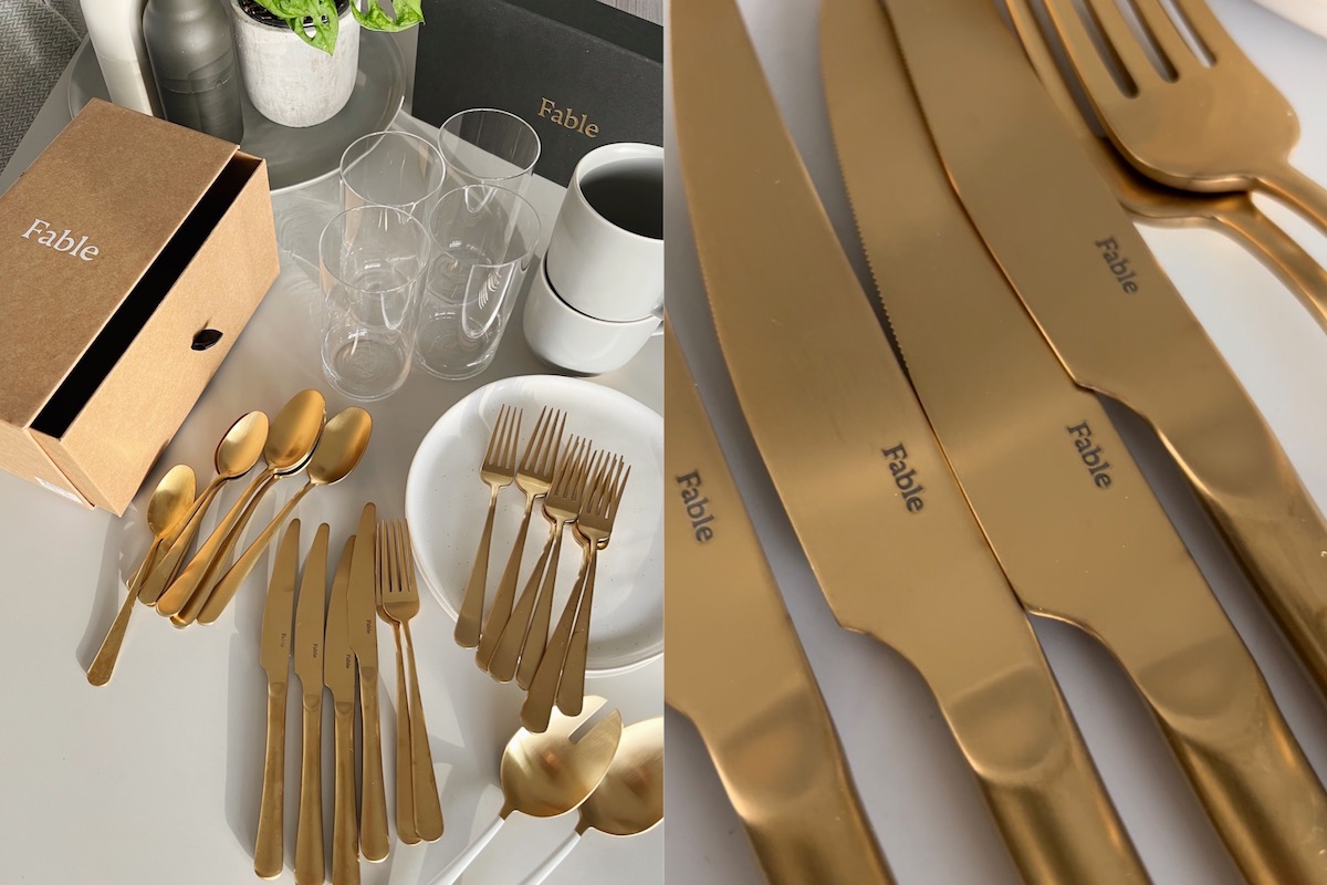 Fable Home Dinnerware Gold Flatware Cutlery Set Review