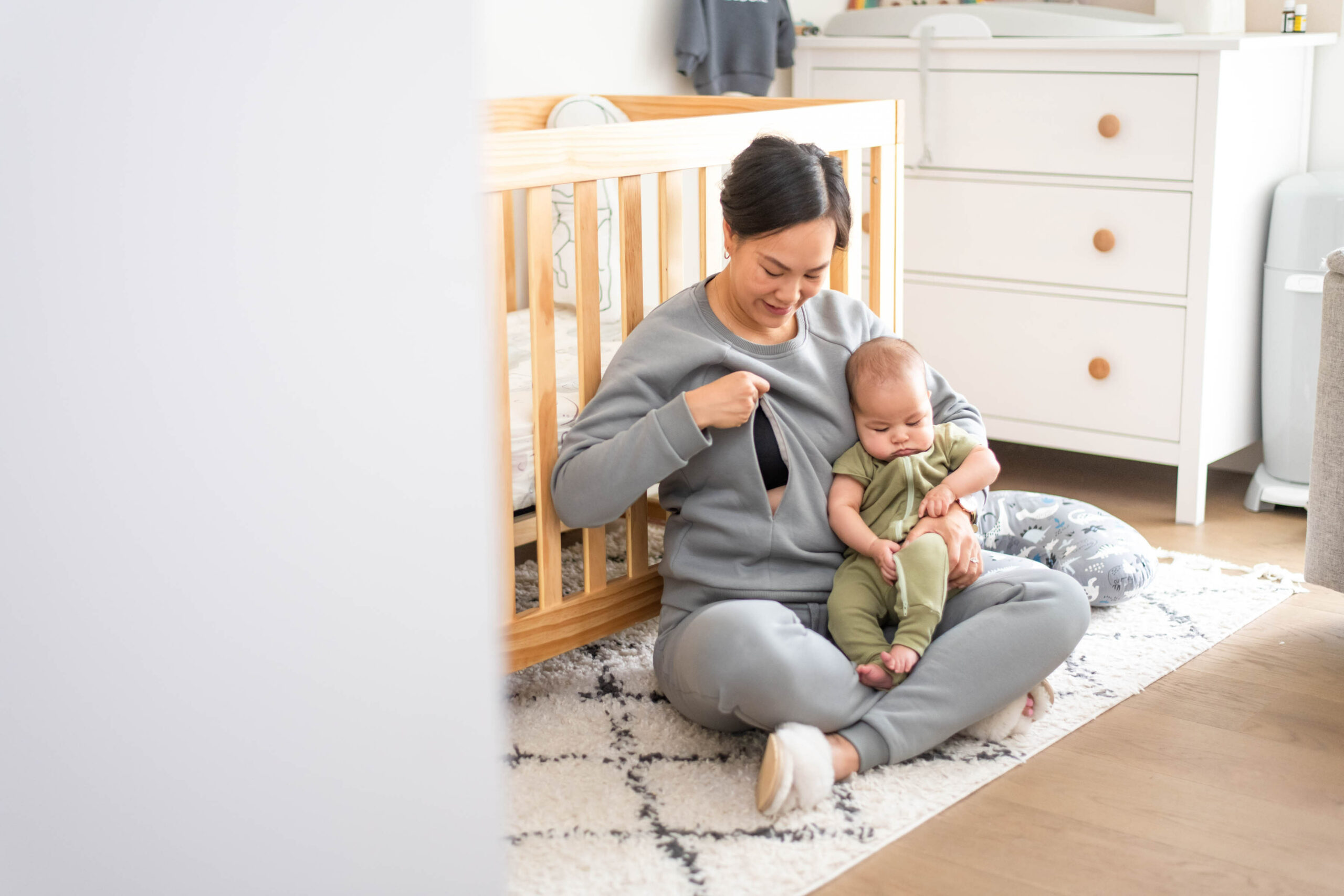 Never Mind Maternity Grey Sweatsuit with Hidden Zipper