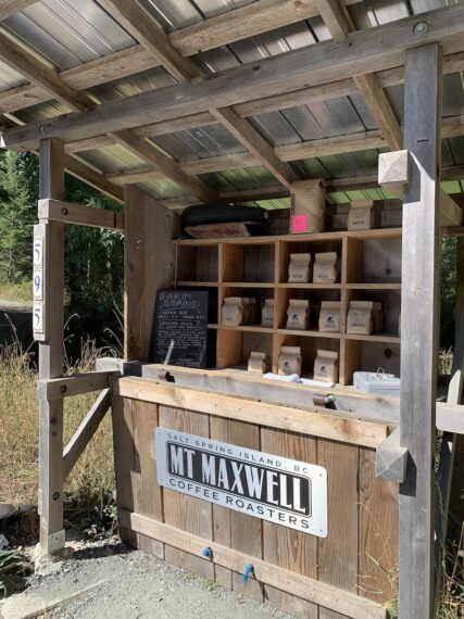 mt Maxwell coffee stand on salt spring island