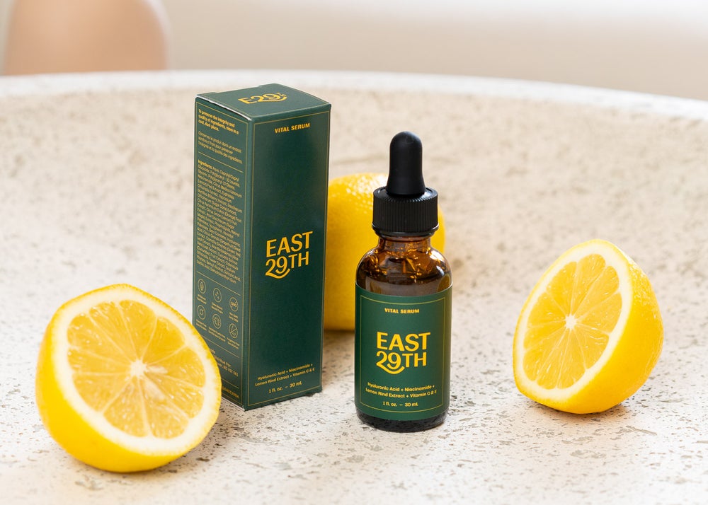 east 29th skincare serum product with lemons