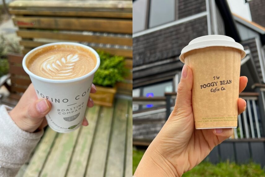 Tofino Coffee and The Foggy Bean coffee cups