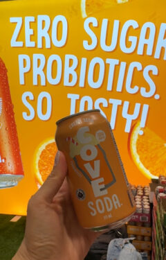 Cove is a canned beverage that has zero sugar and probiotics